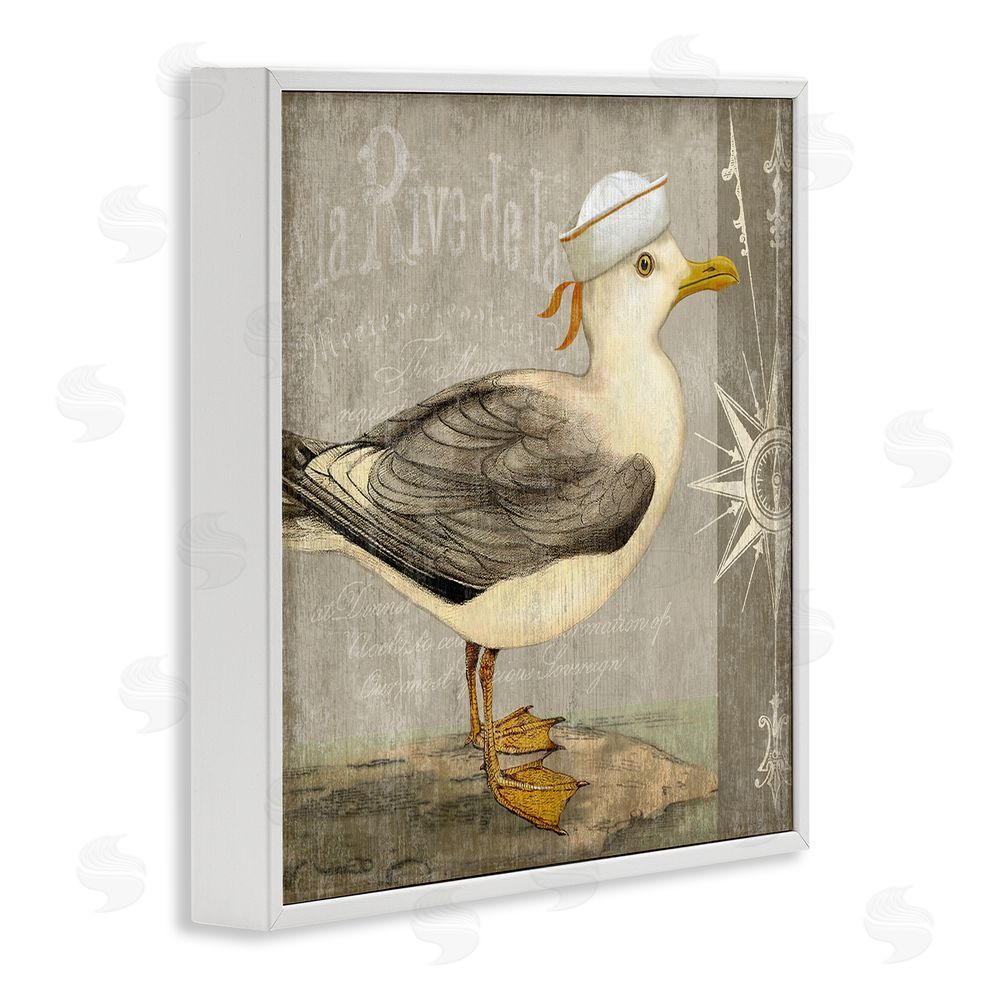 Suzanne Nicoll Rustic Little Seagull White Framed Giclee Wall Art Print
