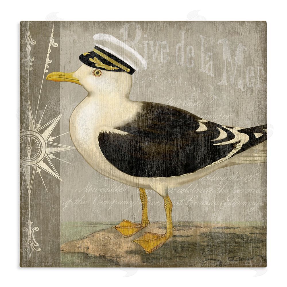 Suzanne Nicoll Little Maritime Seagull Stretched Canvas Wall Art Print