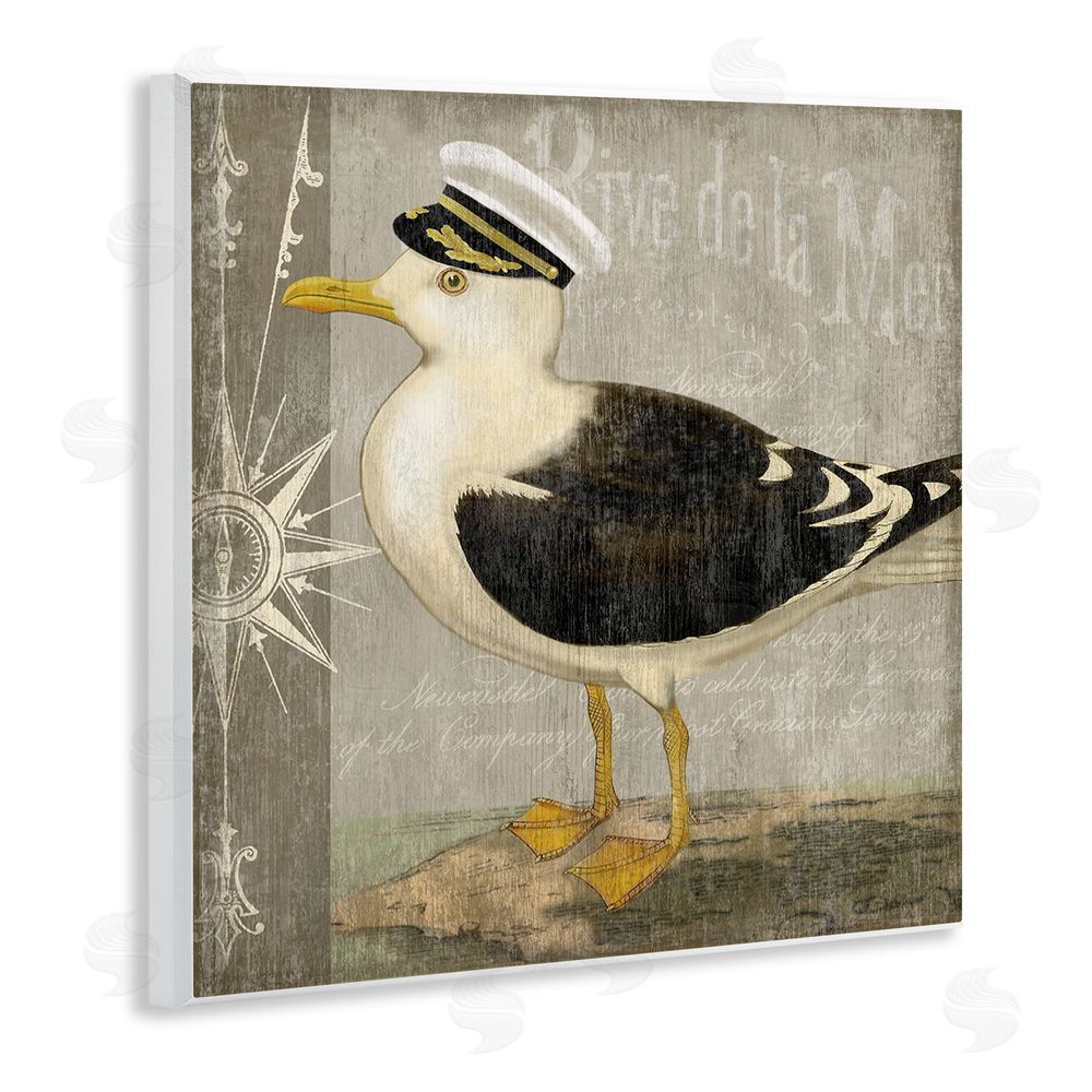 Suzanne Nicoll Little Maritime Seagull Wooden Wall Plaque Art Print