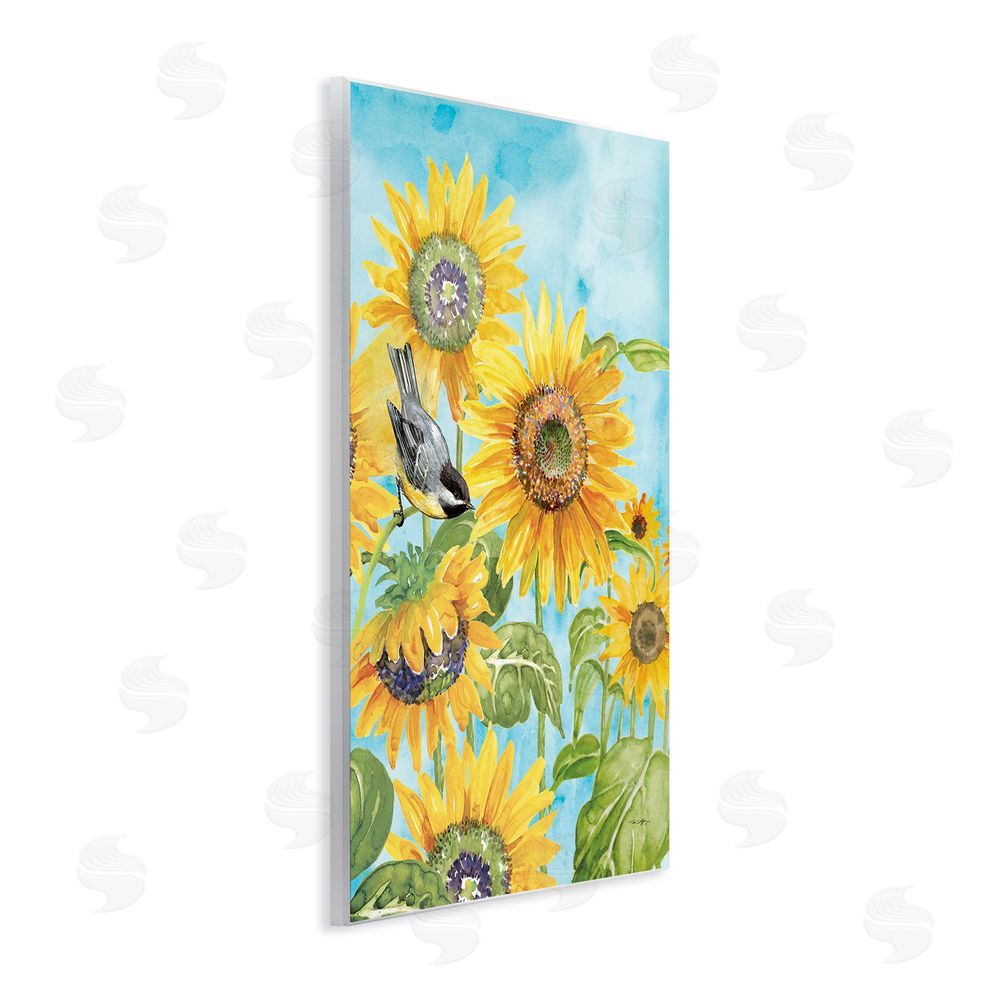 Tim Coffey Sunflower Honey Bird Wooden Wall Plaque Art Print
