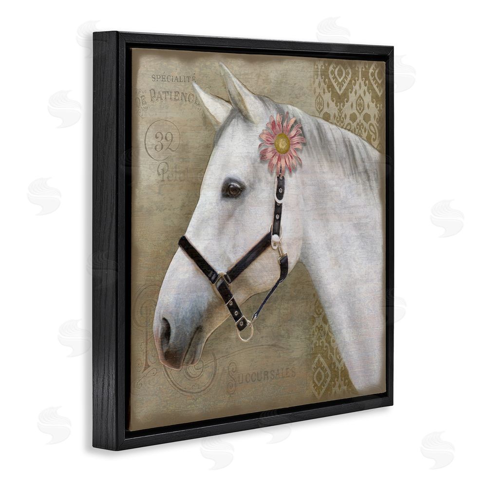 Suzanne Nicoll Boho Barnyard Horse Black Floating Frame Canvas Wall Art Print