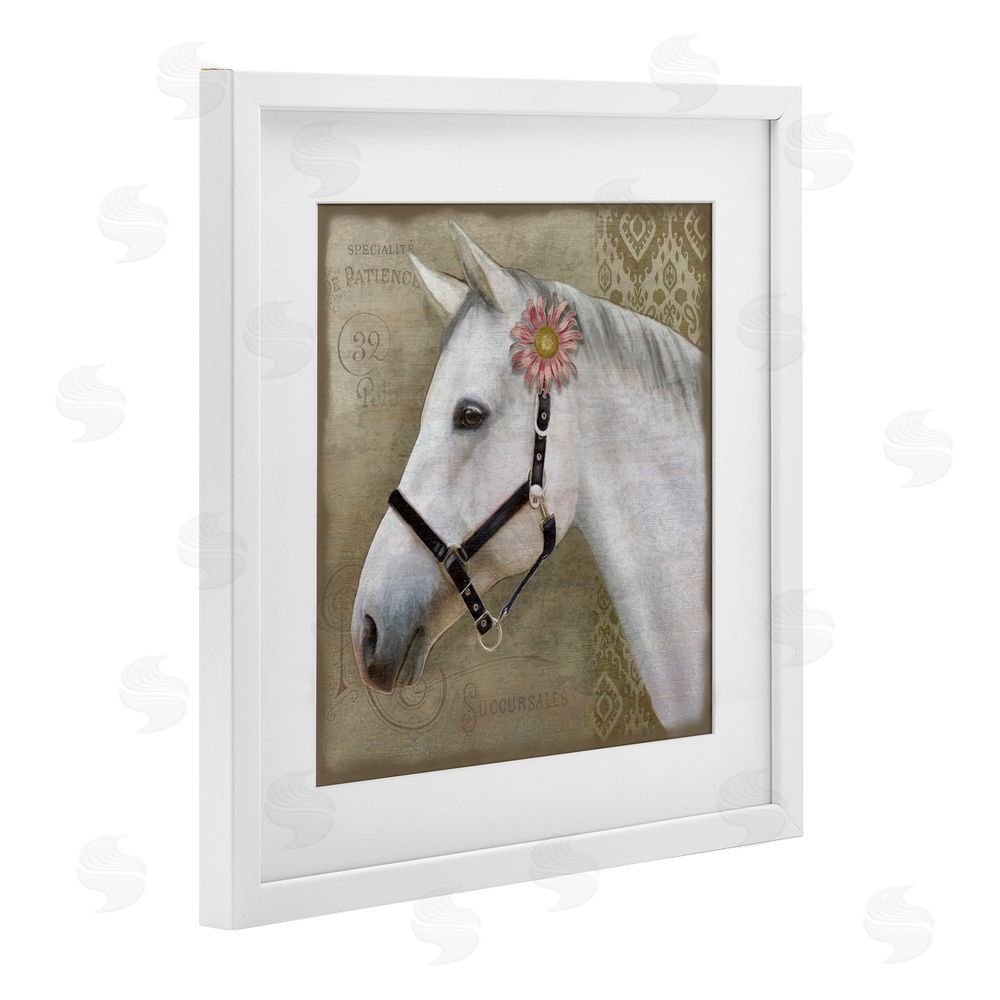Suzanne Nicoll Boho Barnyard Horse White Framed Print Under Glass Wall Art
