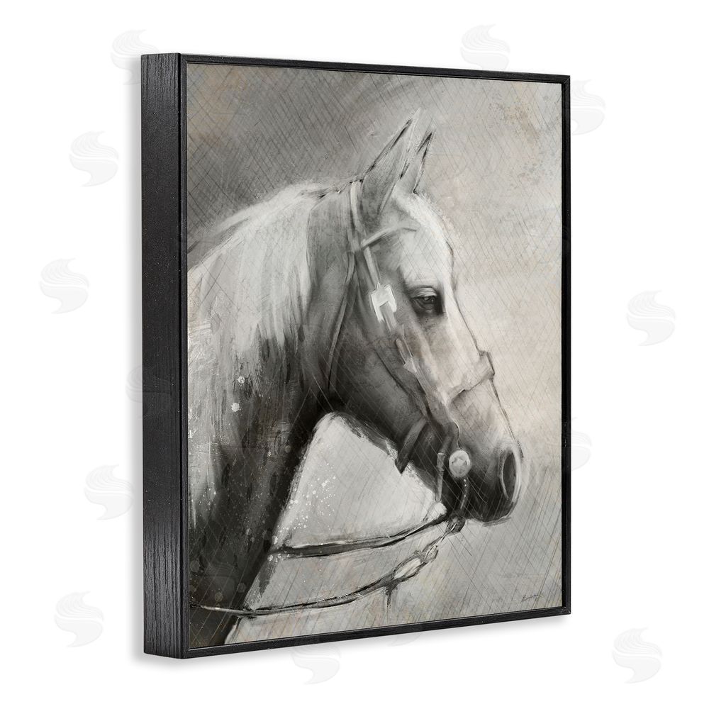 Chad Barrett Modern Ranch Horse Black Framed Giclee Wall Art Print