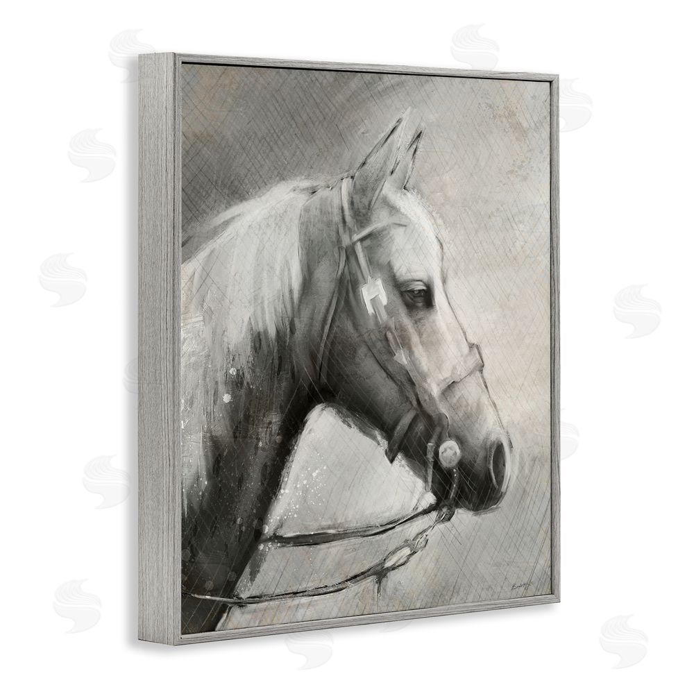 Chad Barrett Modern Ranch Horse Gray Framed Giclee Wall Art Print
