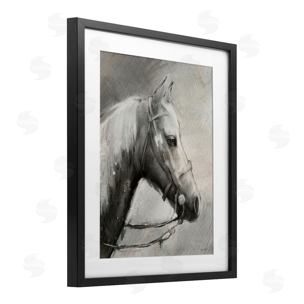 Chad Barrett Modern Ranch Horse Black Framed Print Under Glass Wall Art