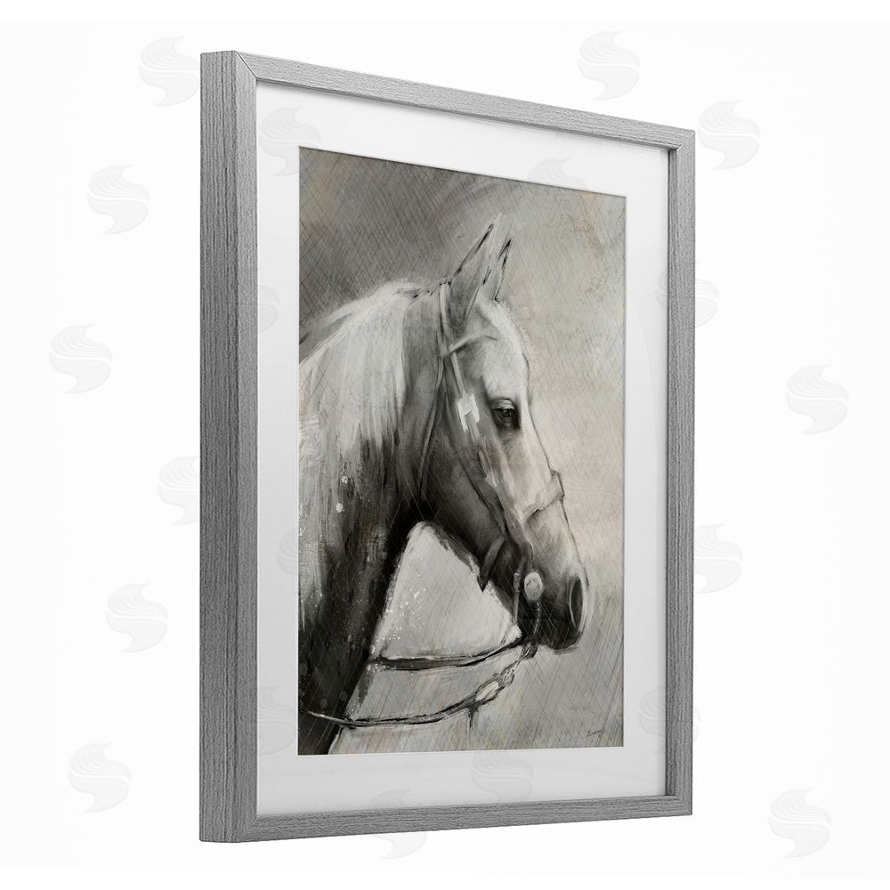Chad Barrett Modern Ranch Horse Gray Framed Print Under Glass Wall Art