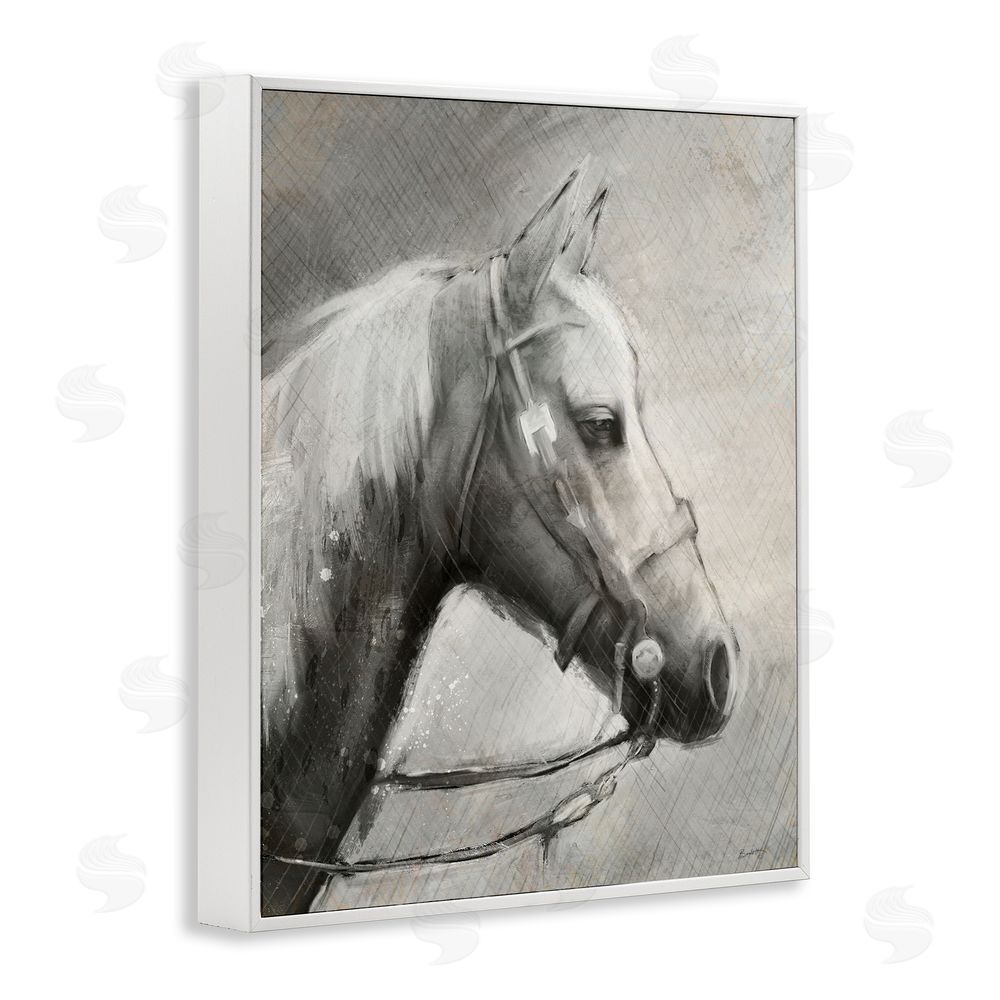 Chad Barrett Modern Ranch Horse White Framed Giclee Wall Art Print