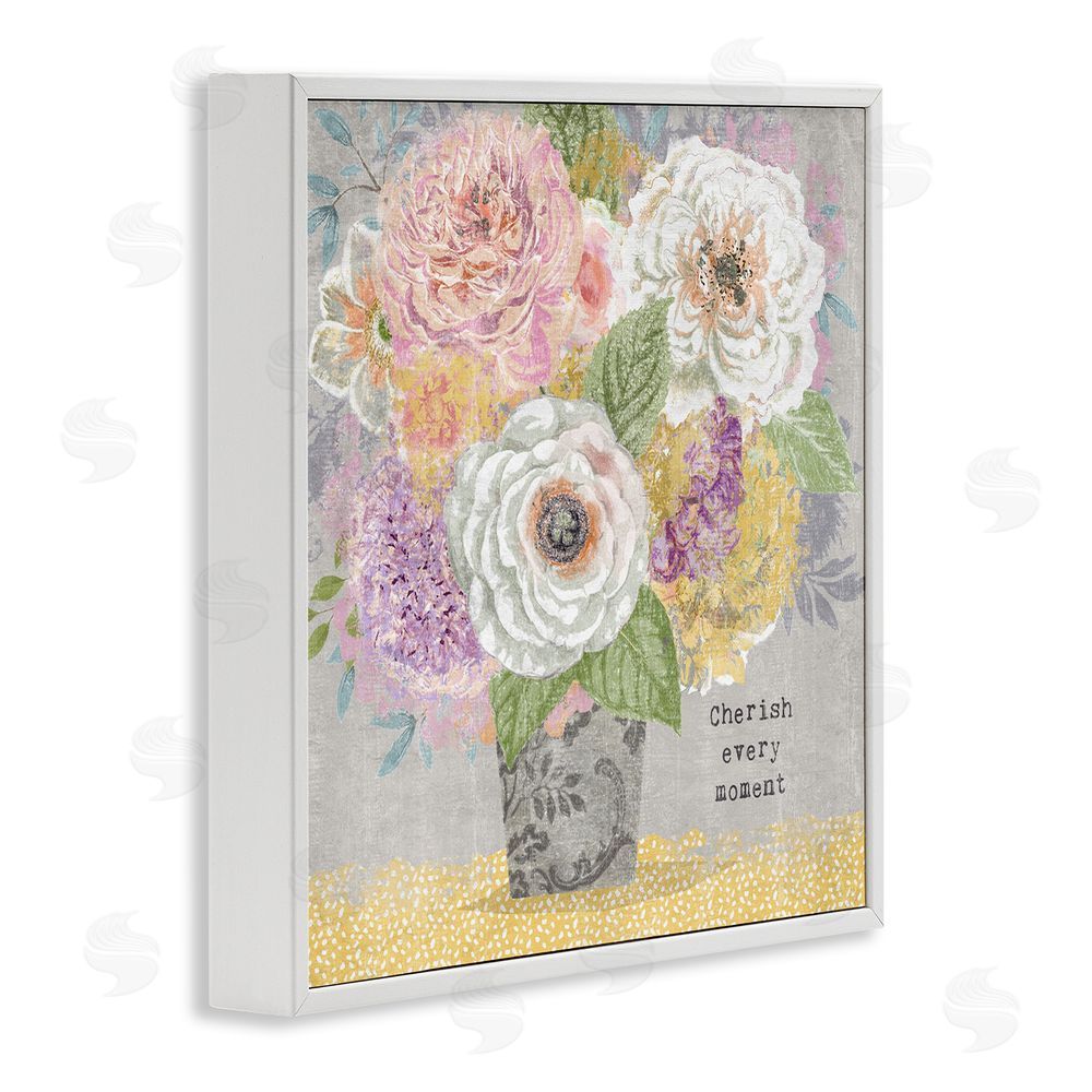 Suzanne Nicoll Cherish Every Moment Inspiration White Framed Giclee Wall Art Print