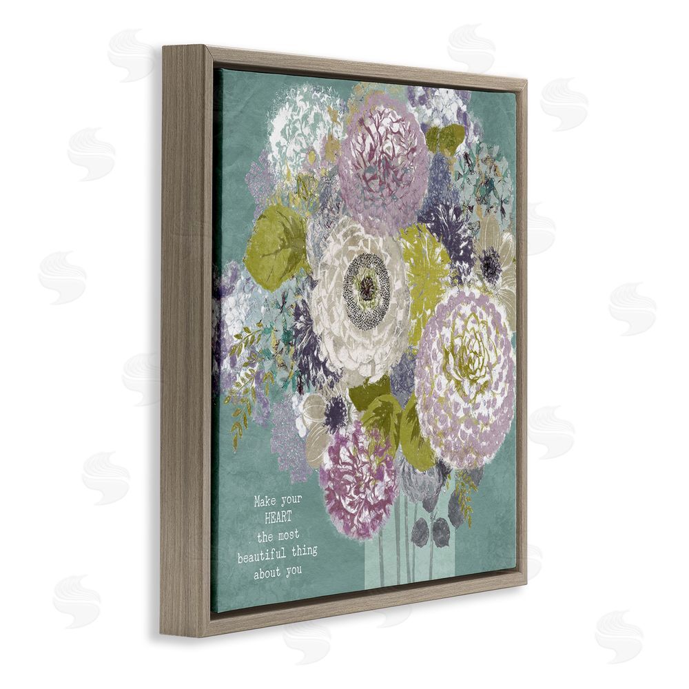 Suzanne Nicoll Most Beautiful Thing Florals Brown Floating Frame Canvas Wall Art Print