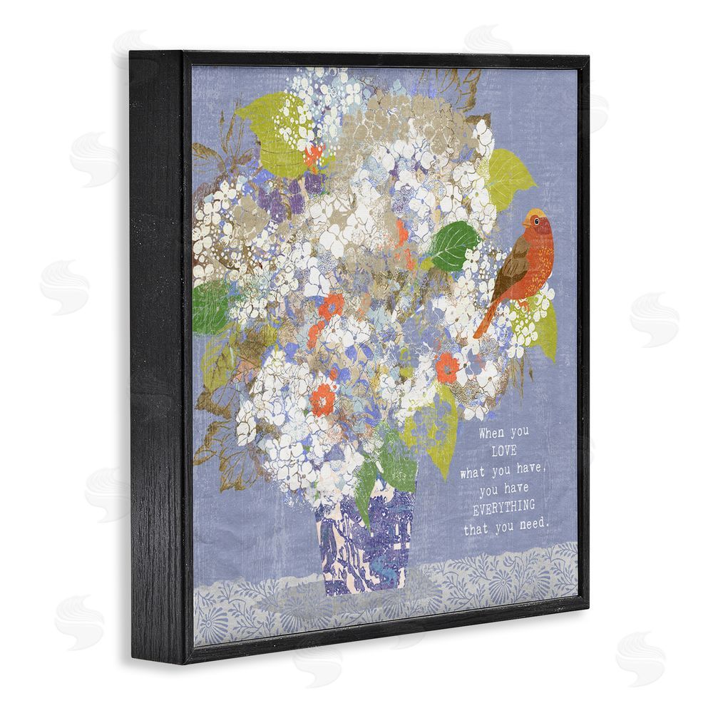 Suzanne Nicoll Floral Inspiration On Love Black Framed Giclee Wall Art Print