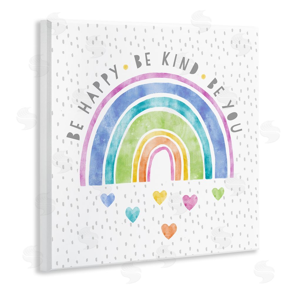 Suzanne Nicoll Be You Hearts & Rainbow Wooden Wall Plaque Art Print