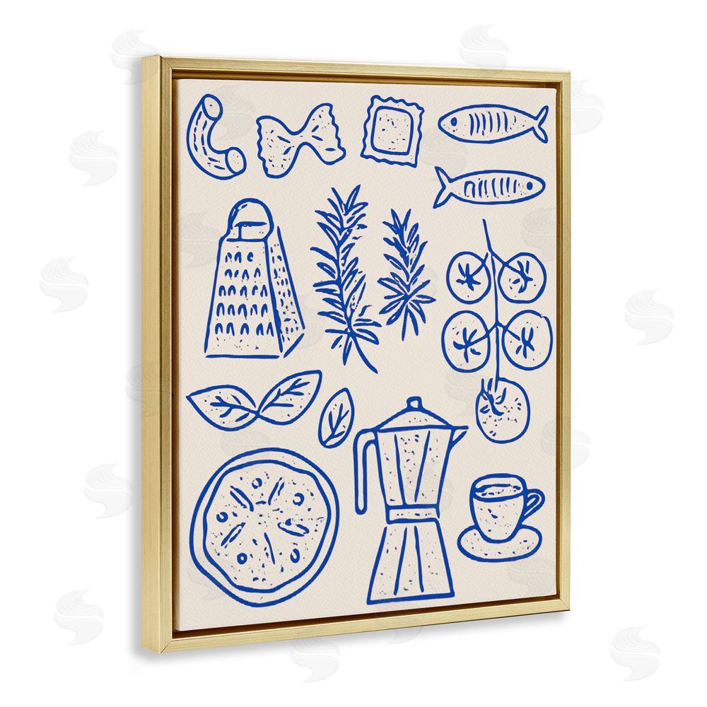 Camila Juncos Pasta & Espresso Simplicity Gold Floating Frame Canvas Wall Art Print