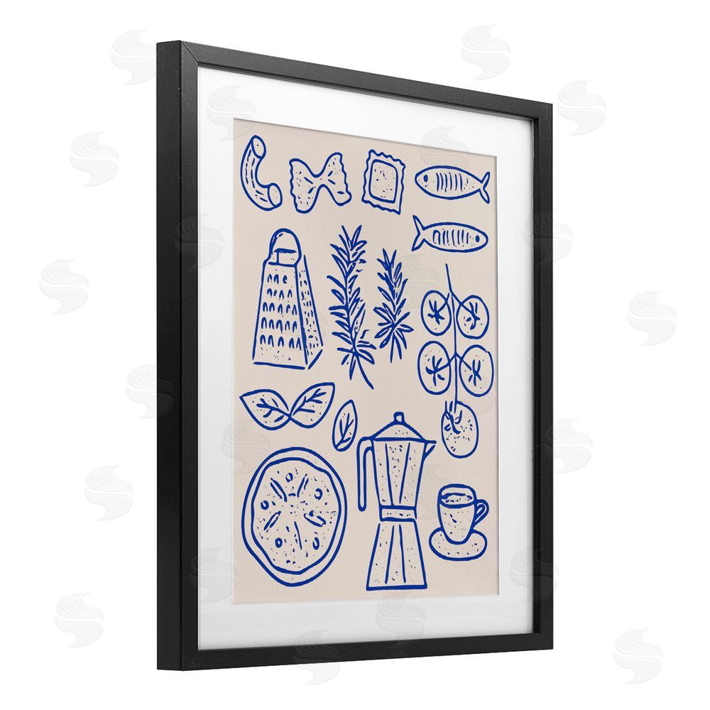 Camila Juncos Pasta & Espresso Simplicity Black Framed Print Under Glass Wall Art
