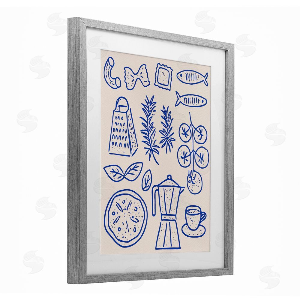 Camila Juncos Pasta & Espresso Simplicity Gray Framed Print Under Glass Wall Art
