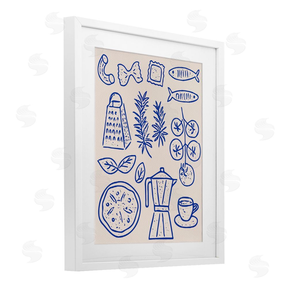 Camila Juncos Pasta & Espresso Simplicity White Framed Print Under Glass Wall Art