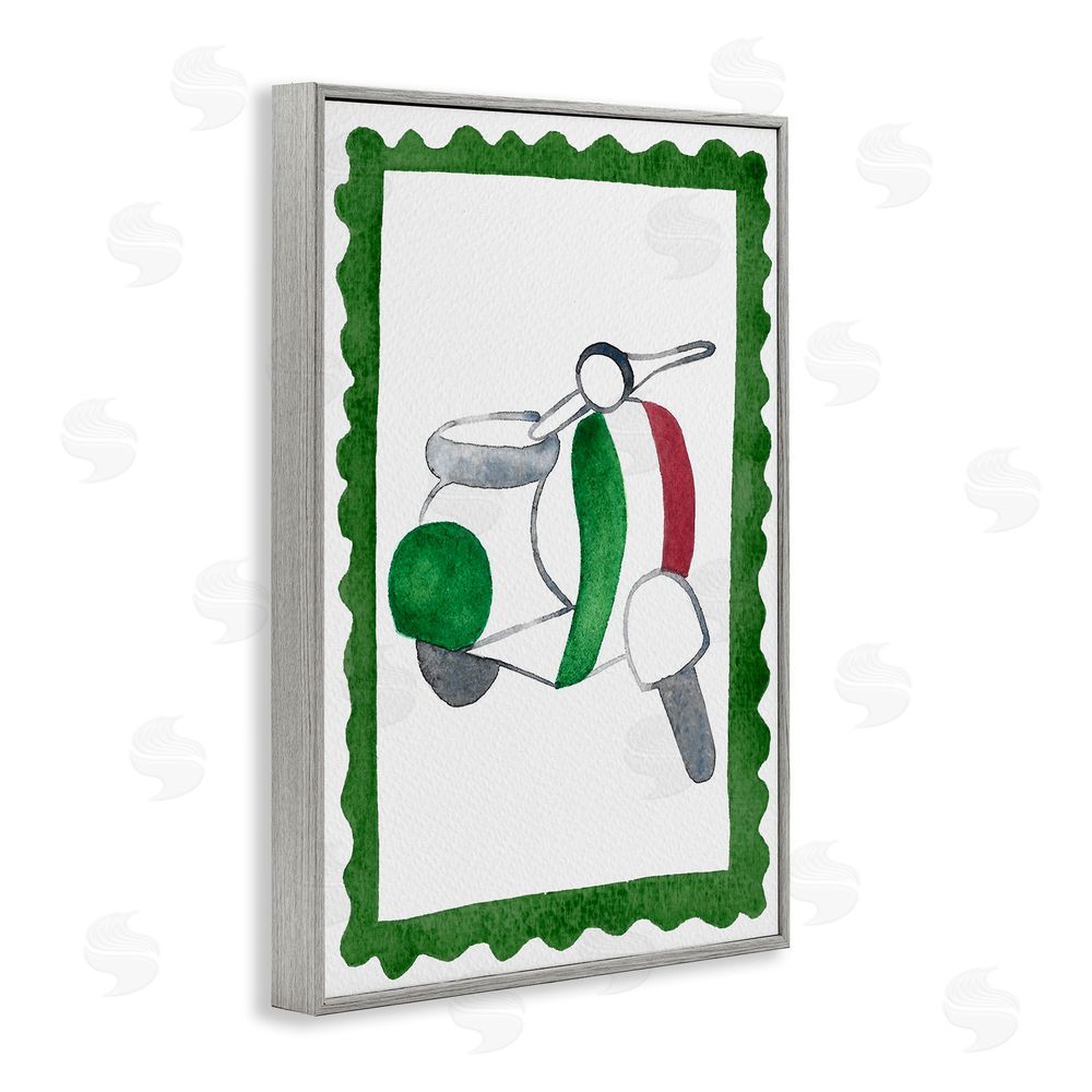 Camila Juncos Italian Motor Scooter Gray Framed Giclee Wall Art Print