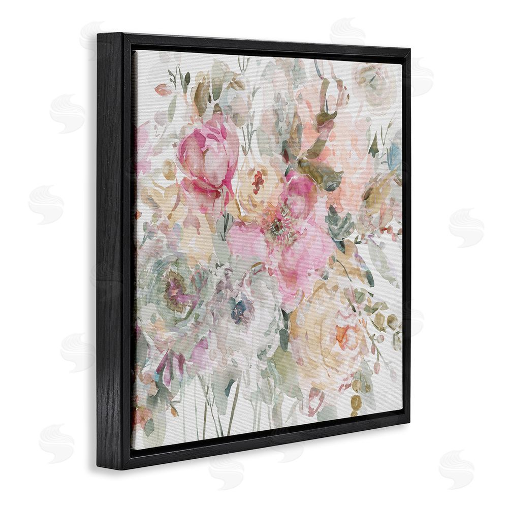 Carol Robinson Romantic Pastel Petals Black Floating Frame Canvas Wall Art Print