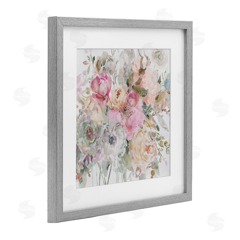 Carol Robinson Romantic Pastel Petals Gray Framed Print Under Glass Wall Art