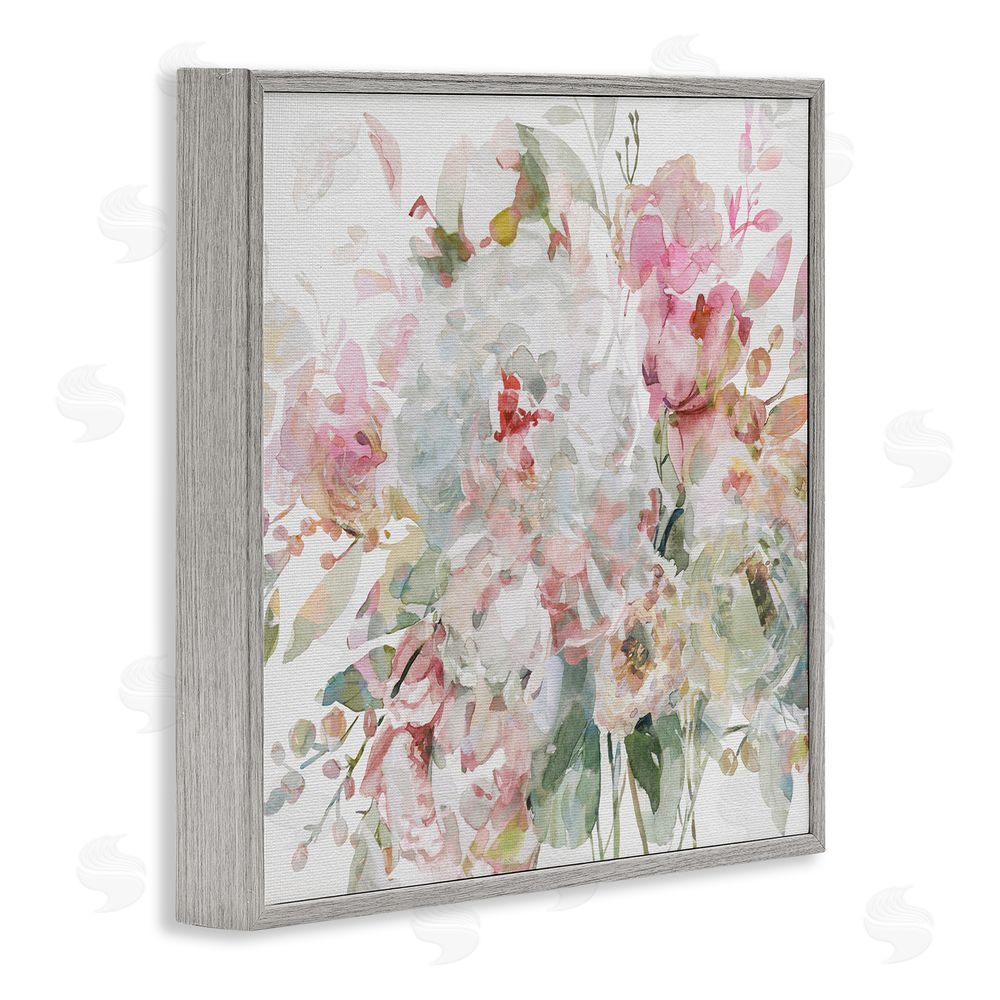 Carol Robinson Romantic Pastel Blossoms Gray Framed Giclee Wall Art Print