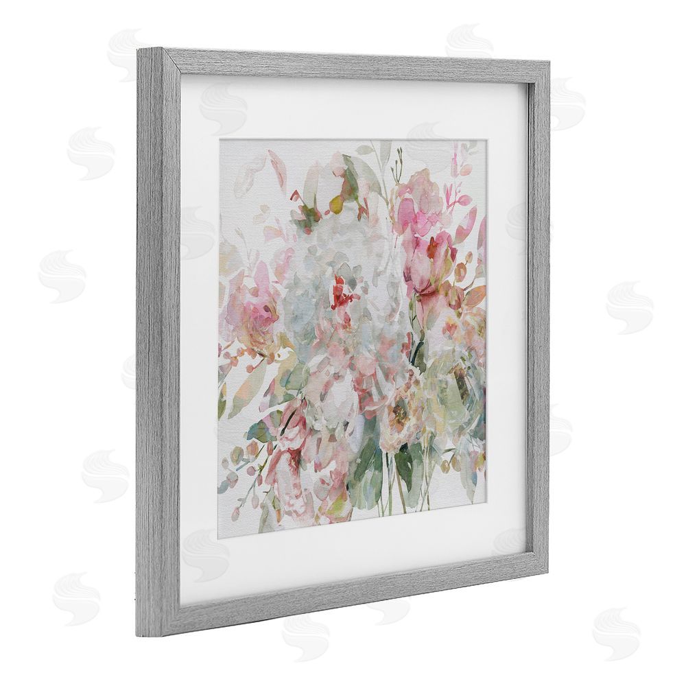Carol Robinson Romantic Pastel Blossoms Gray Framed Print Under Glass Wall Art