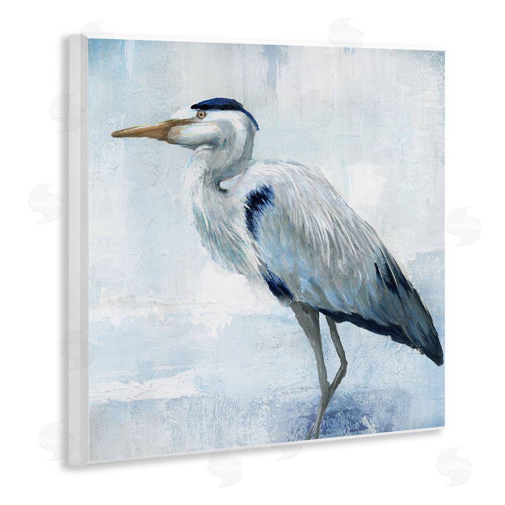 Nan Faded Blue Heron Wooden Wall Plaque Art Print