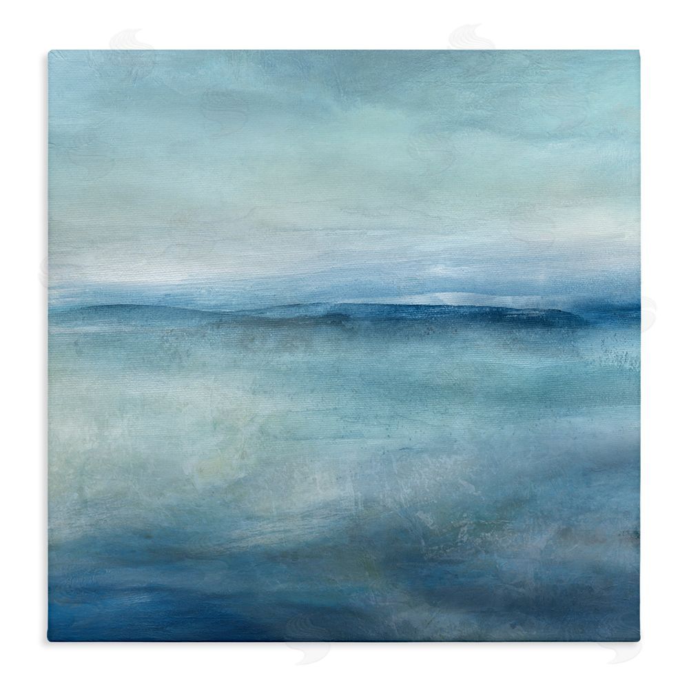 Carol Robinson Misty Blue Coastal Horizon Stretched Canvas Wall Art Print
