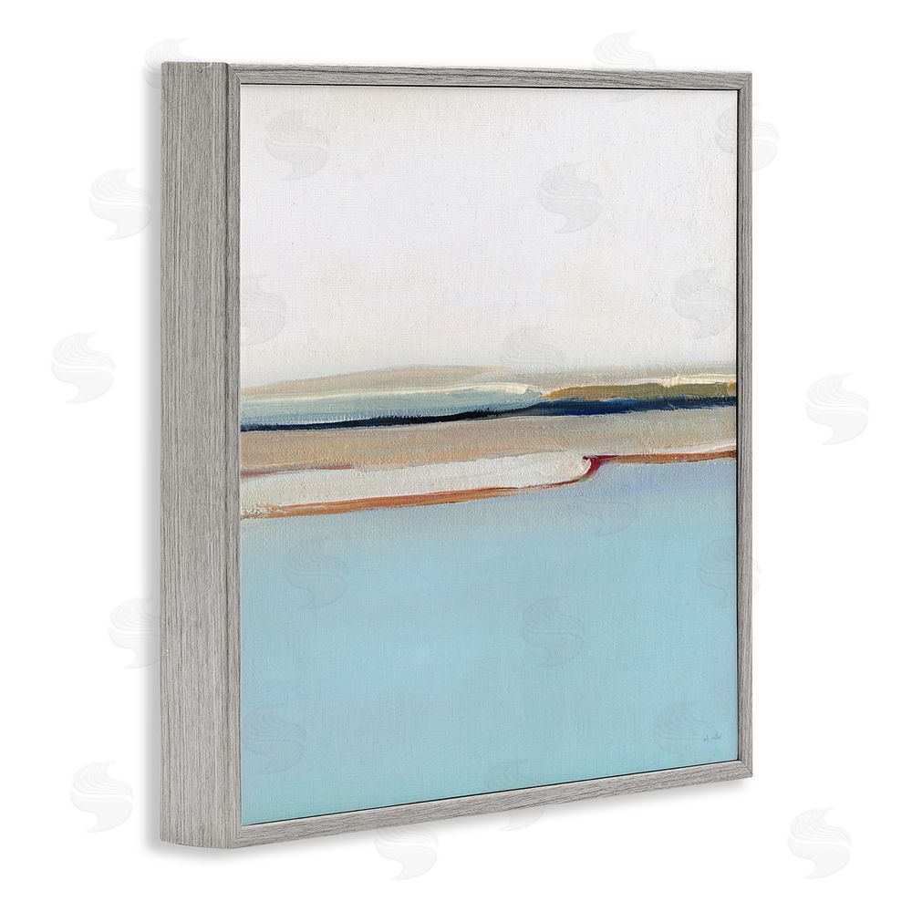 Sally Swatland Serene Minimal Shoreline at Dawn Gray Framed Giclee Wall Art Print