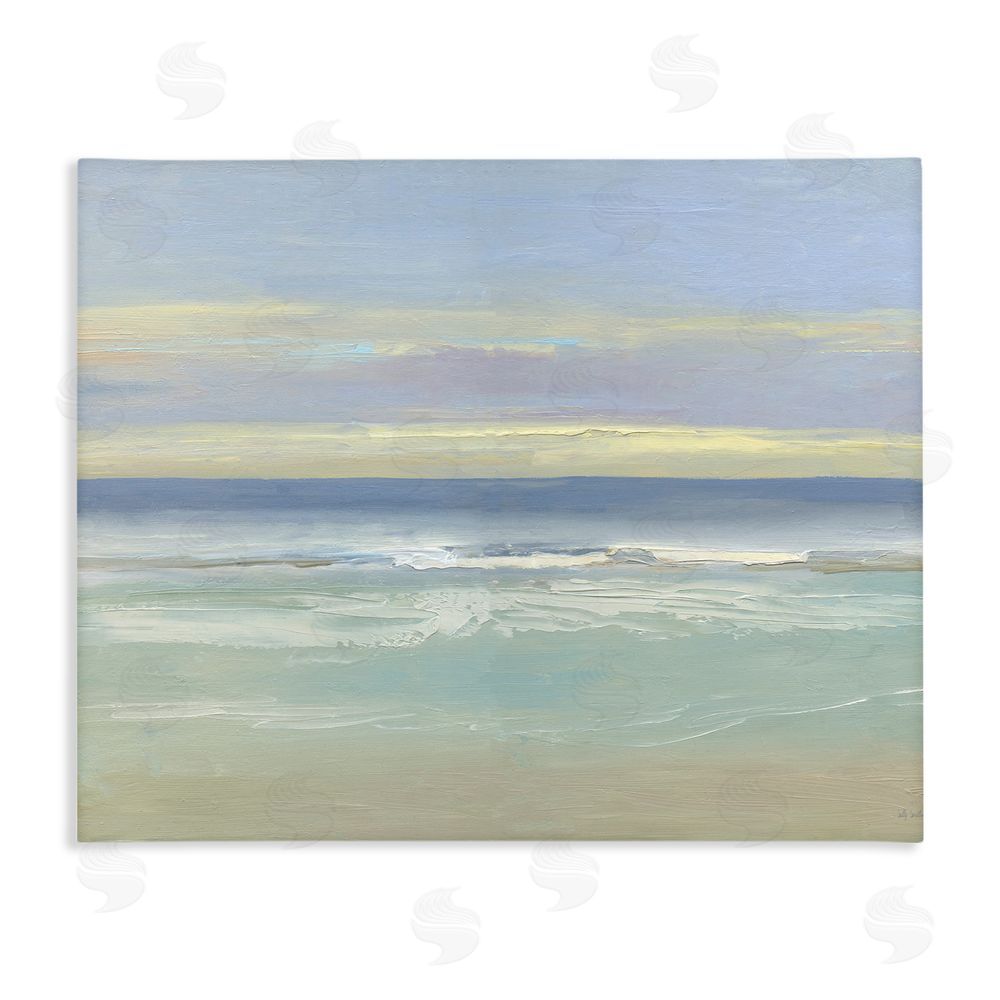 Sally Swatland Tranquil Coastal Morning Waves Stretched Canvas Wall Art Print