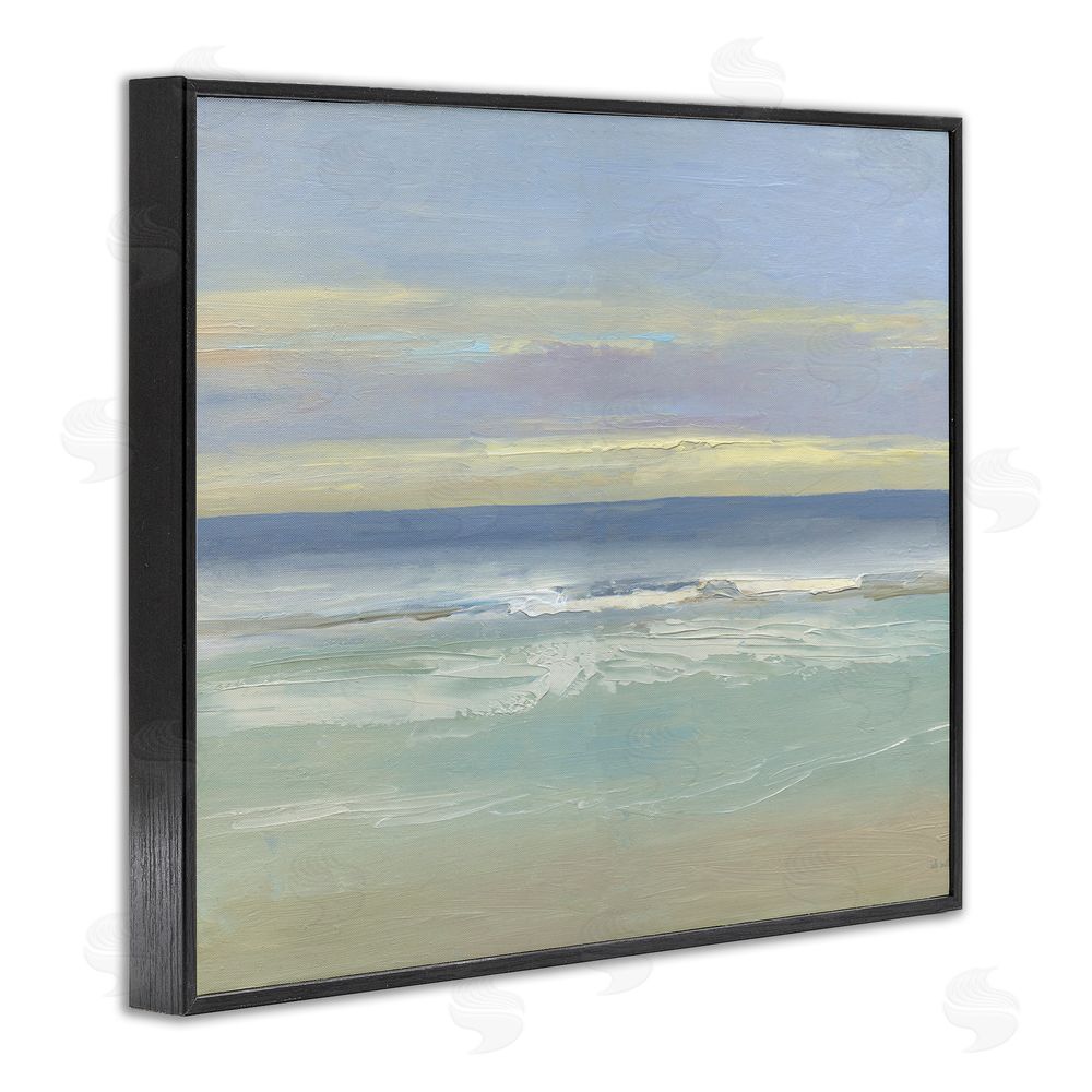 Sally Swatland Tranquil Coastal Morning Waves Black Framed Giclee Wall Art Print