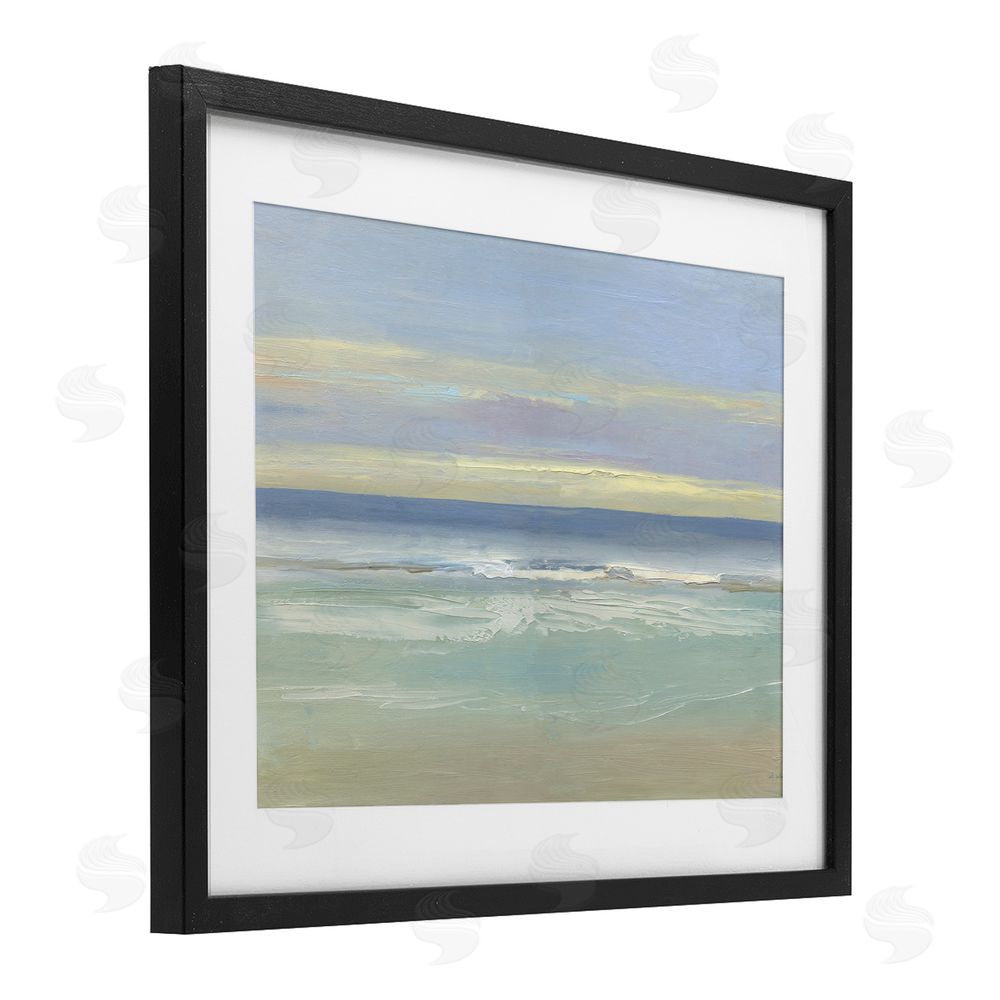 Sally Swatland Tranquil Coastal Morning Waves Black Framed Print Under Glass Wall Art