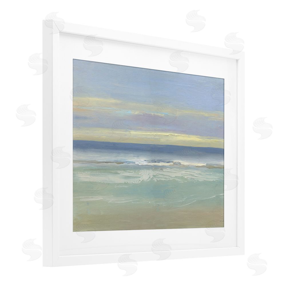 Sally Swatland Tranquil Coastal Morning Waves White Framed Print Under Glass Wall Art