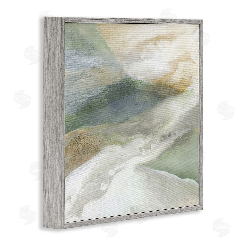 Carol Robinson Serene Mist Over Rolling Fields Gray Framed Giclee Wall Art Print