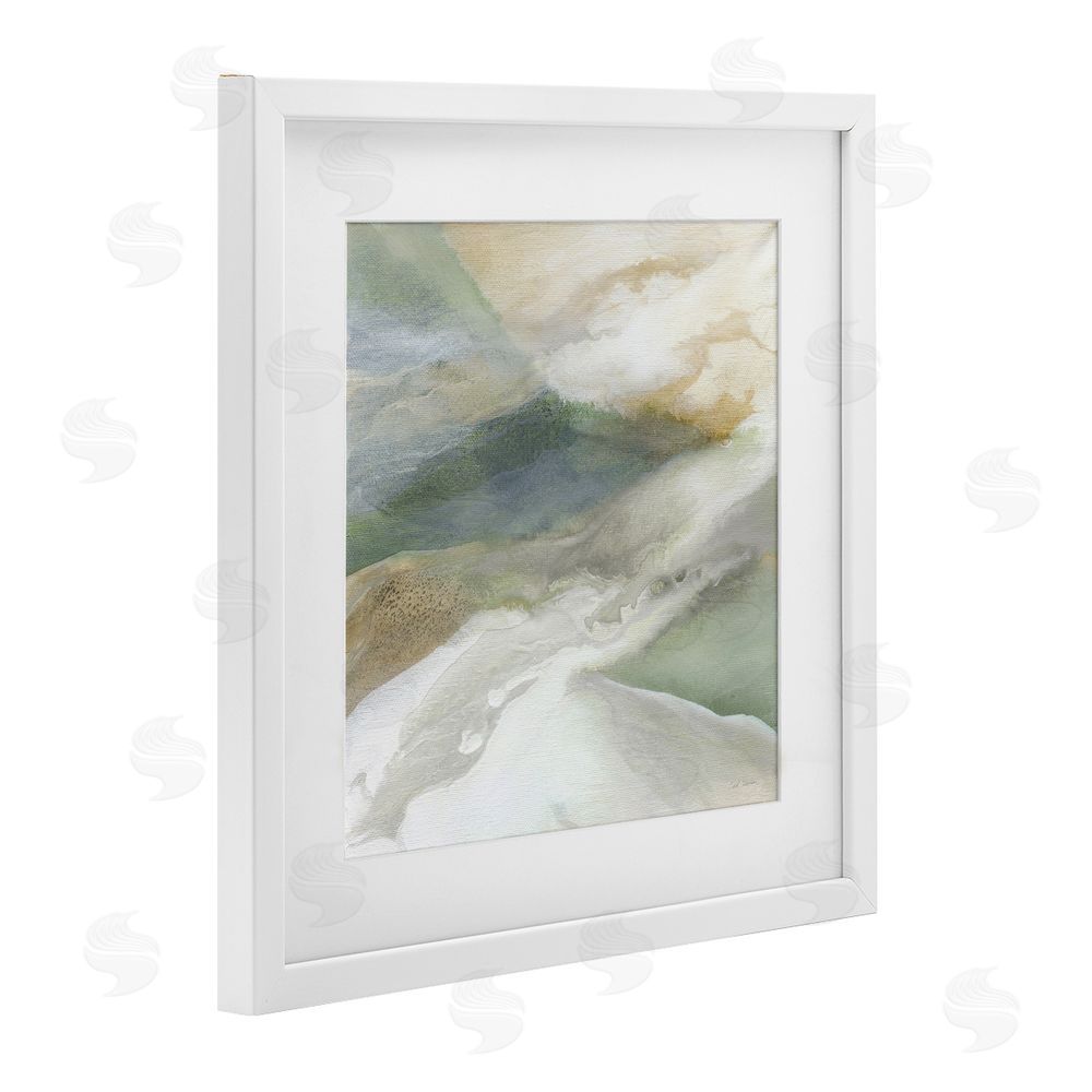 Carol Robinson Serene Mist Over Rolling Fields White Framed Print Under Glass Wall Art