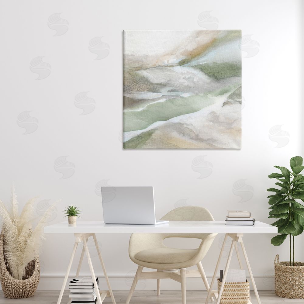 Carol Robinson Serene Misty Landscape Stretched Canvas Wall Art in Room