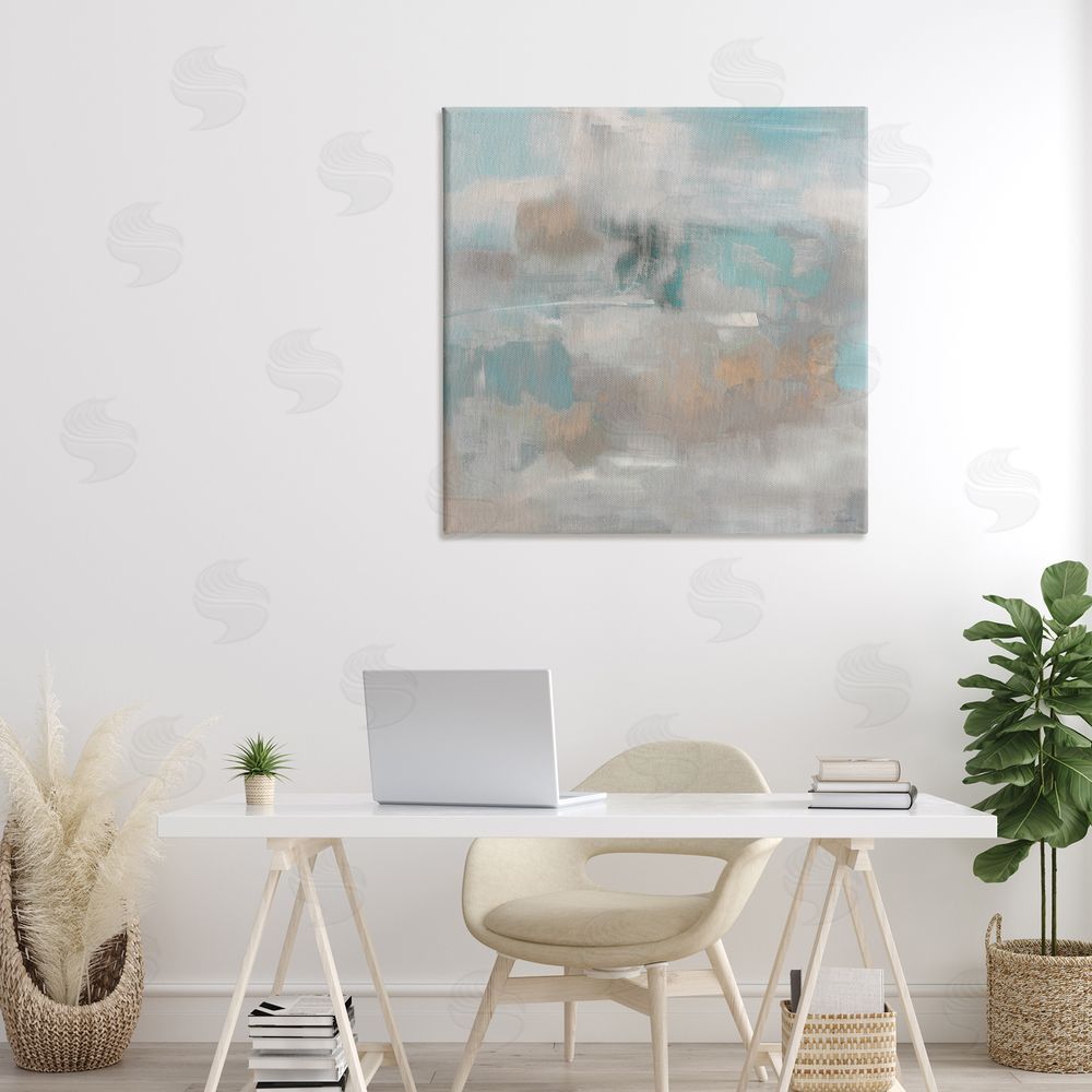 Sally Swatland Serene Soft Abstract Study Stretched Canvas Wall Art in Room