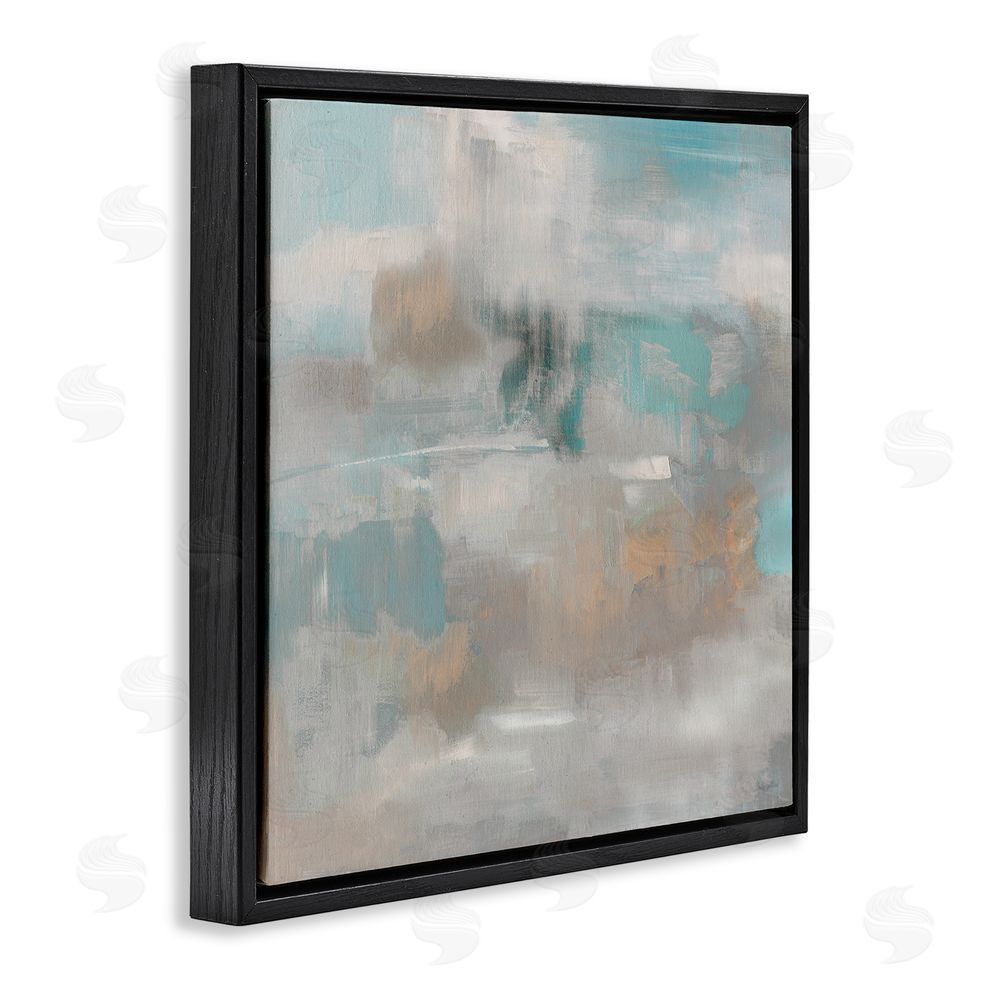 Sally Swatland Serene Soft Abstract Study Black Floating Frame Canvas Wall Art Print