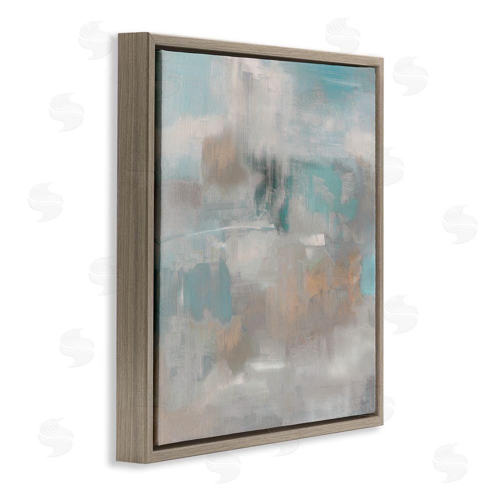 Sally Swatland Serene Soft Abstract Study Brown Floating Frame Canvas Wall Art Print