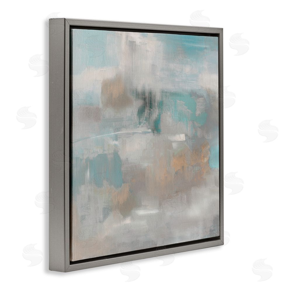 Sally Swatland Serene Soft Abstract Study Gray Floating Frame Canvas Wall Art Print