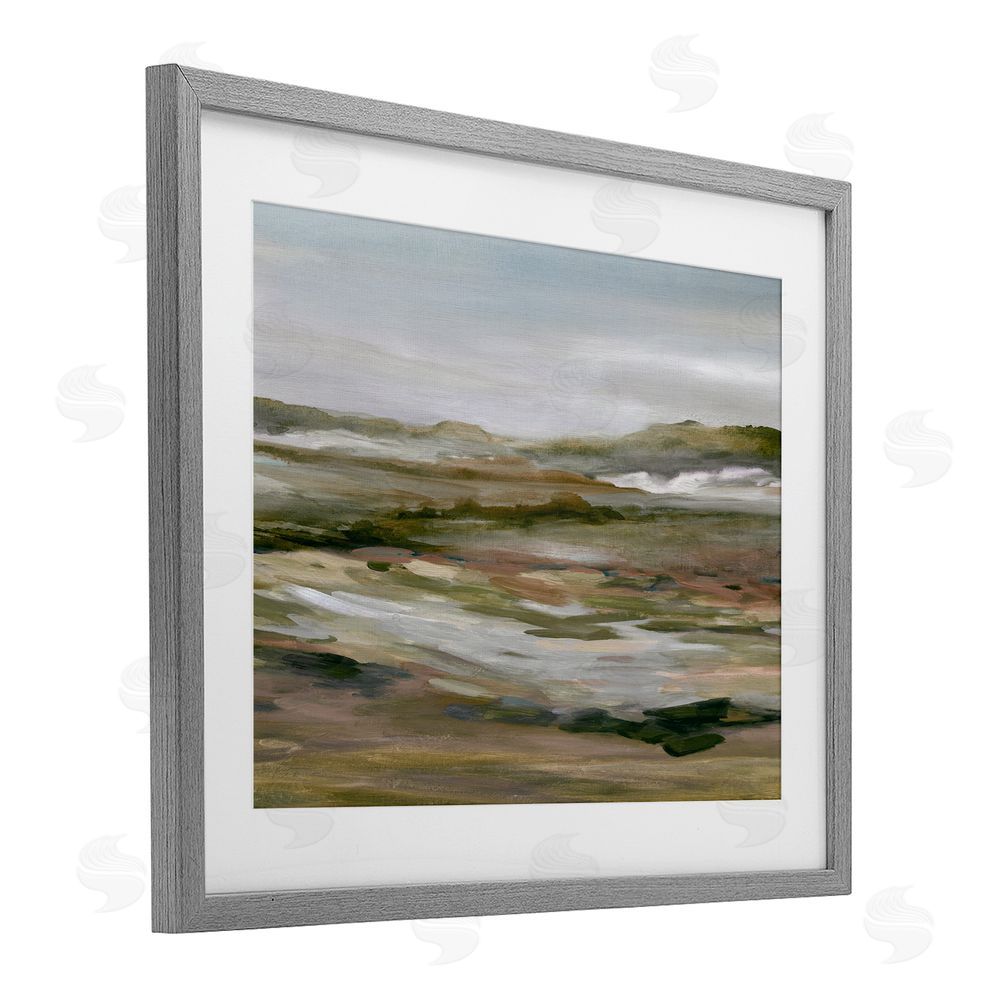 Carol Robinson Natural Meadow Abstract Horizon Gray Framed Print Under Glass Wall Art