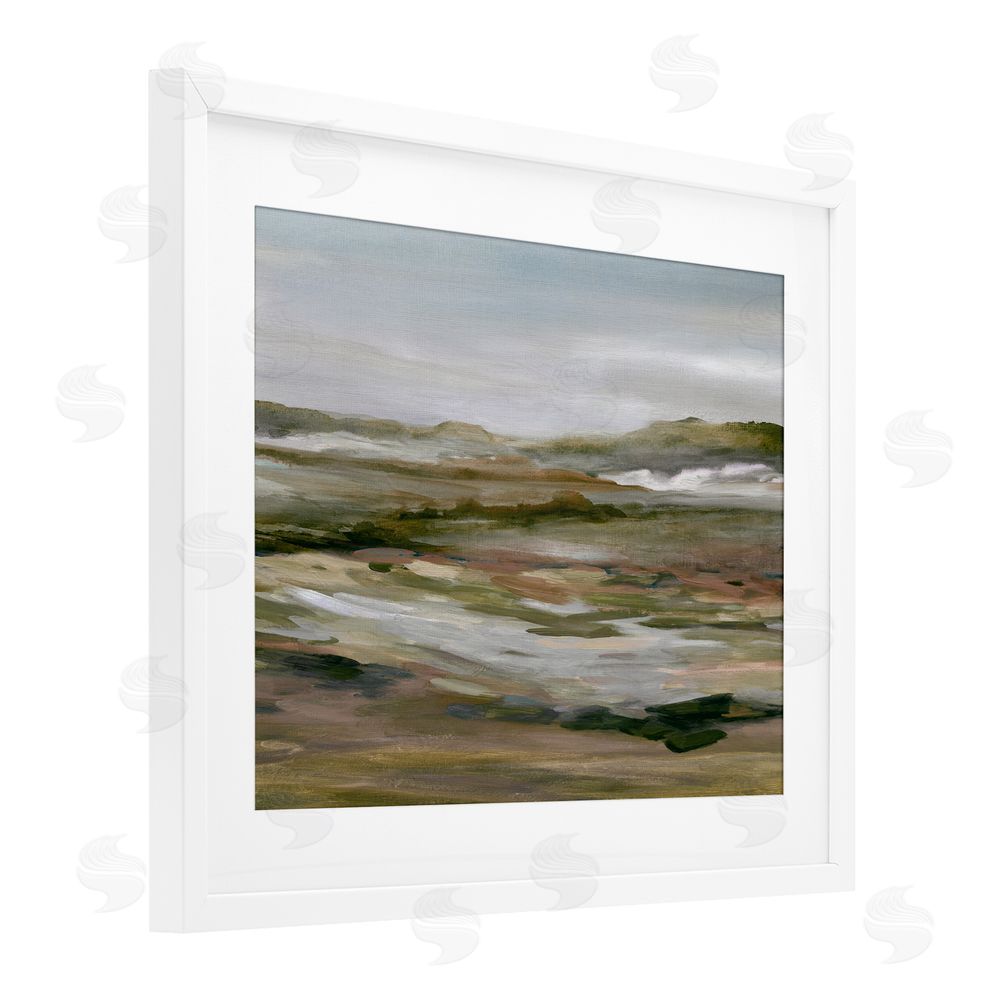 Carol Robinson Natural Meadow Abstract Horizon White Framed Print Under Glass Wall Art