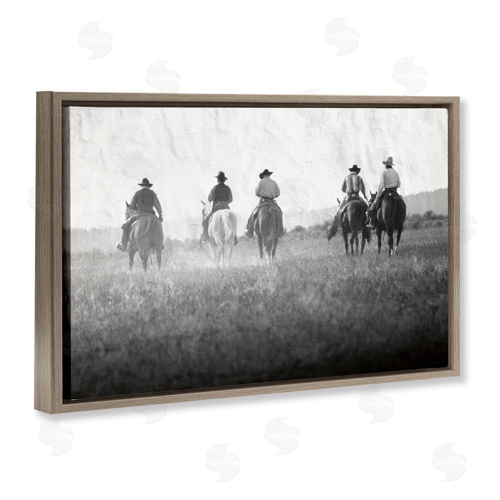 Superstock Riding Toward The Horizon Brown Floating Frame Canvas Wall Art Print
