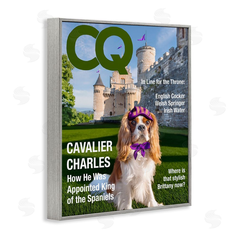 Grotto Studios Royal Cavalier Magazine Gray Framed Giclee Wall Art Print