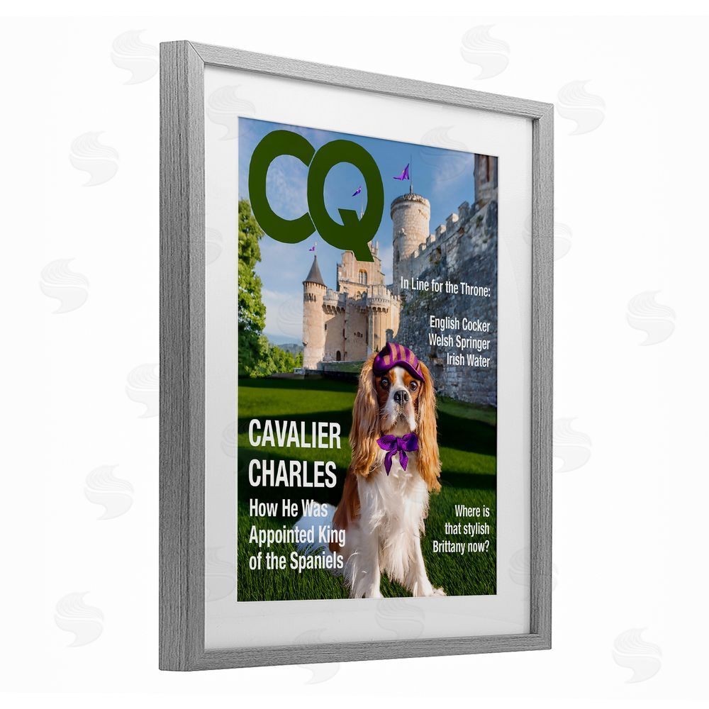 Grotto Studios Royal Cavalier Magazine Gray Framed Print Under Glass Wall Art