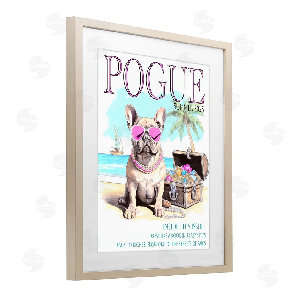 Grotto Studios Pogue Summer Dog Fashion Birch Framed Print Under Glass Wall Art