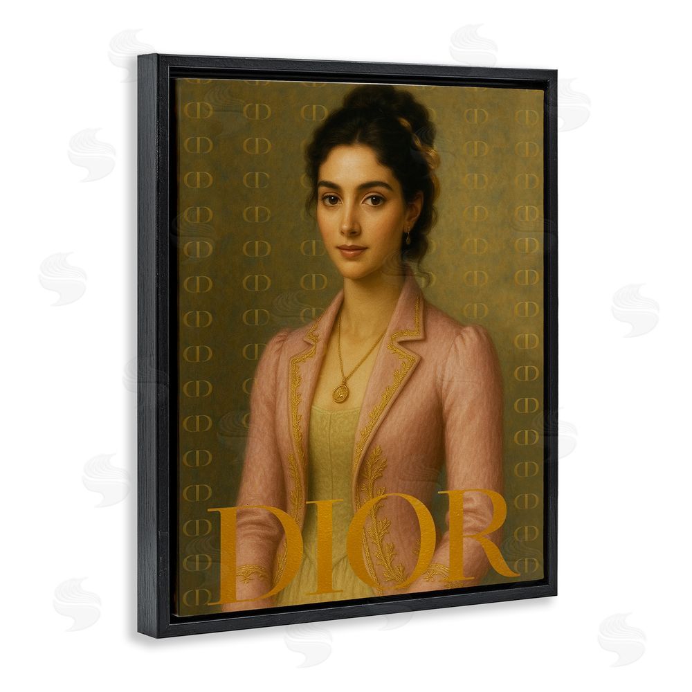Grotto Studios Iconic Gentlewoman Fashion Black Floating Frame Canvas Wall Art Print