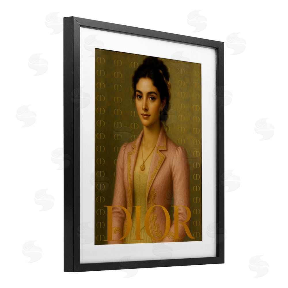 Grotto Studios Iconic Gentlewoman Fashion Black Framed Print Under Glass Wall Art