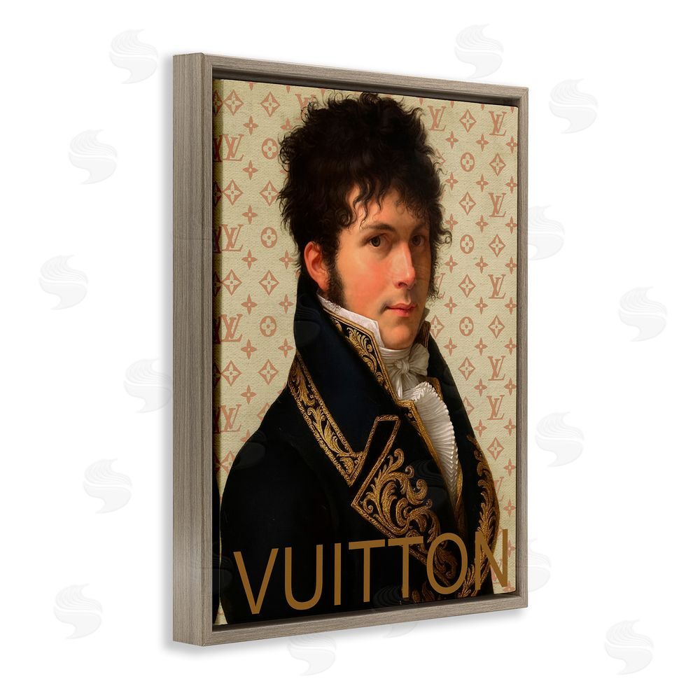 Grotto Studios Glam Gentleman In Spring Brown Floating Frame Canvas Wall Art Print