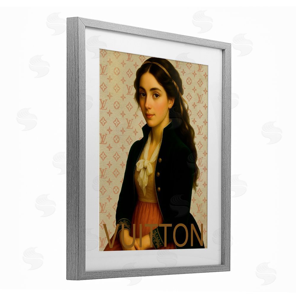 Grotto Studios Glam Gentlewoman in Spring Gray Framed Print Under Glass Wall Art