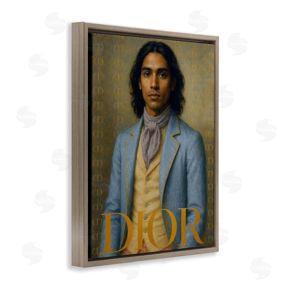 Grotto Studios Iconic Gentleman Fashion Brown Floating Frame Canvas Wall Art Print