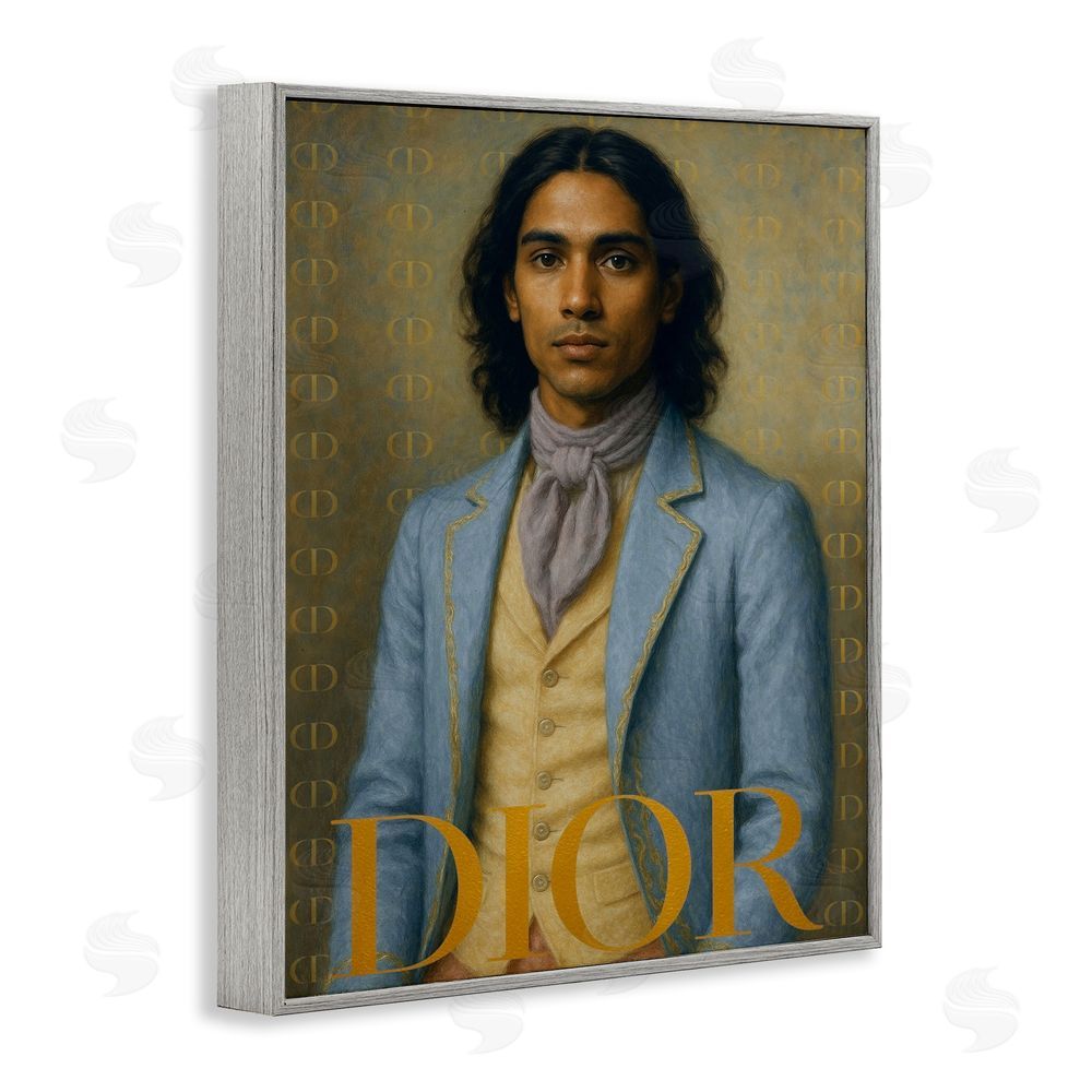 Grotto Studios Iconic Gentleman Fashion Gray Framed Giclee Wall Art Print